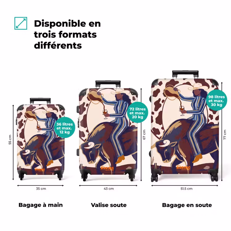 Valise - Personnes - Animaux - Cowboy - Abstrait - Coloré — 1