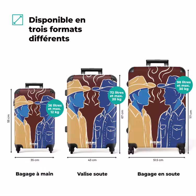 Valise - Personnes - Profil - Cigarette - Abstrait - Art — 1