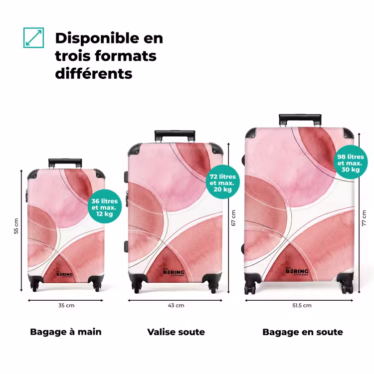Valise - Résumé - Cercles - Moderne - Rose - Art — 1