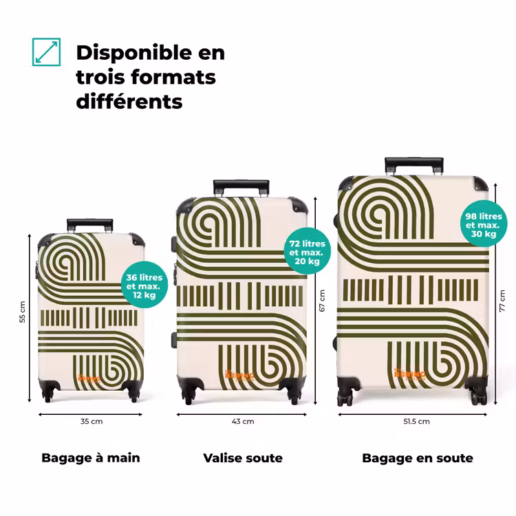Valise - Résumé - Formes - Moderne - Vert — 1