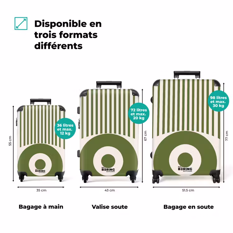 Valise - Résumé - Œil - Rayures - Moderne - Vert — 1