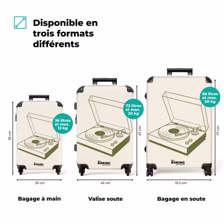 Valise - Tourne-disque - Vinyle - Musique - Minimaliste - Vert — 1