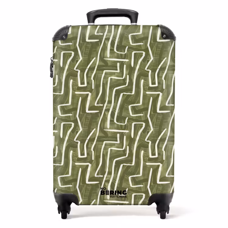 Valise - Vert - Abstrait - Coups de pinceau - Motif — 1