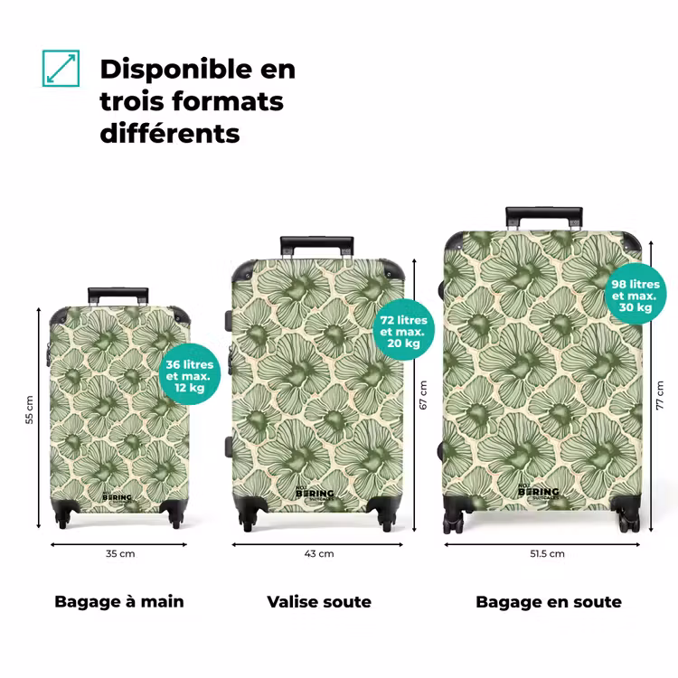 Valise - Vert - Botanique - Fleurs - Organique - Motif — 3