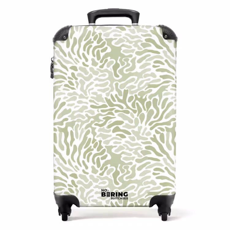 Valise - Vert saule - Abstrait - Organique - Corail - Motif — 1