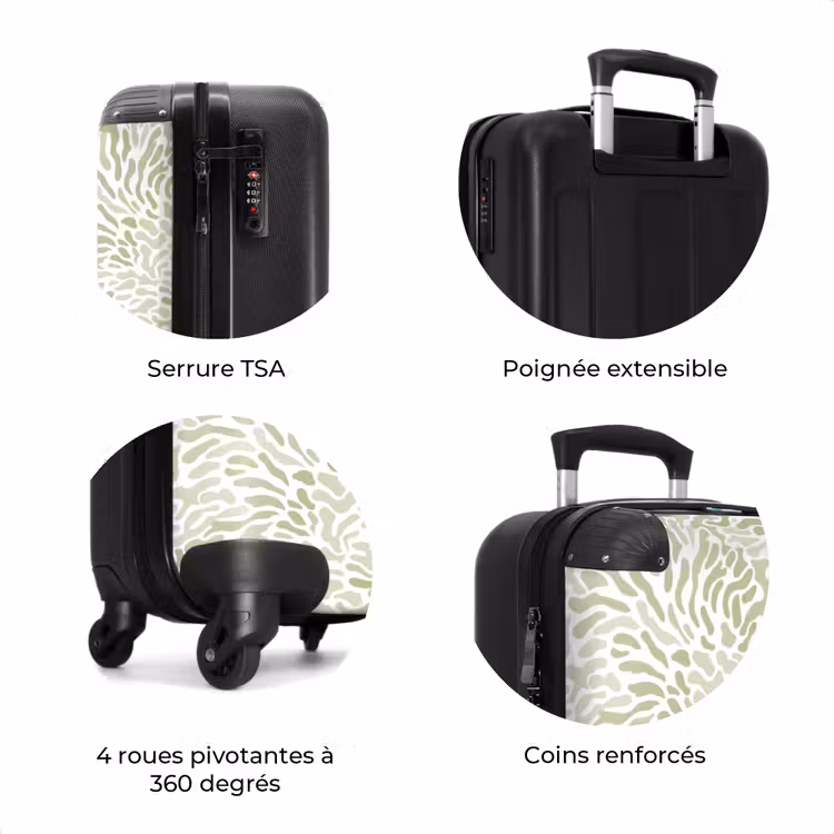 Valise - Vert saule - Abstrait - Organique - Corail - Motif — 8