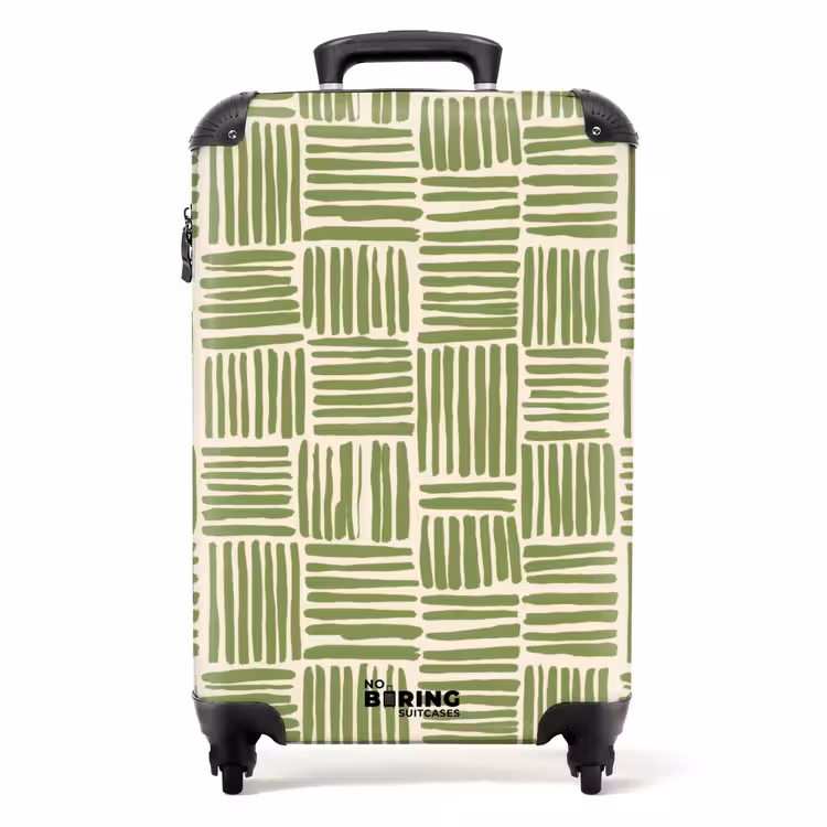 Valise - Vert saule - Blocs - Dessiné à la main - Motif — 1