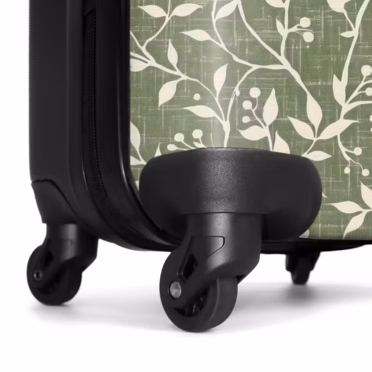Valise - Vert saule - Botanique - Branches - Baies - Lin - Motif — 7