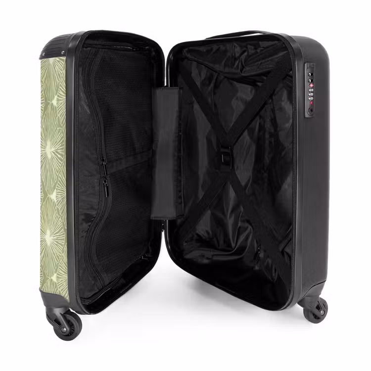 Valise - Vert saule - Botanique - Losanges - Organique - Motif — 5