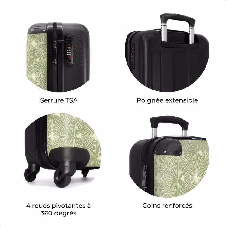 Valise - Vert saule - Botanique - Losanges - Organique - Motif — 8