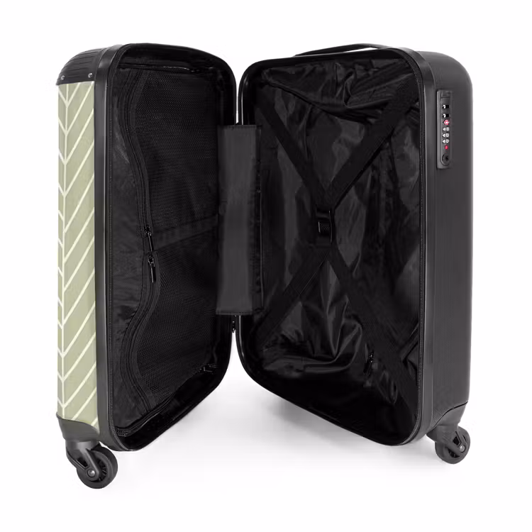 Valise - Vert saule - Chevrons - Géométrique - Motif — 5