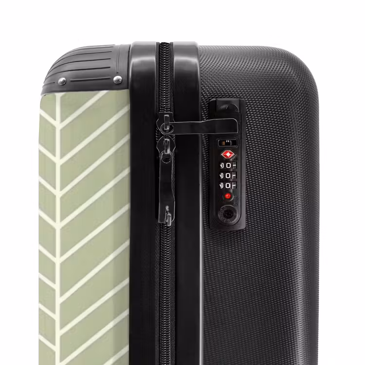 Valise - Vert saule - Chevrons - Géométrique - Motif — 6