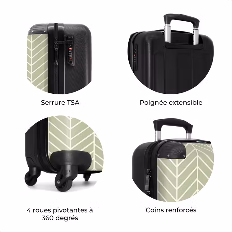 Valise - Vert saule - Chevrons - Géométrique - Motif — 8