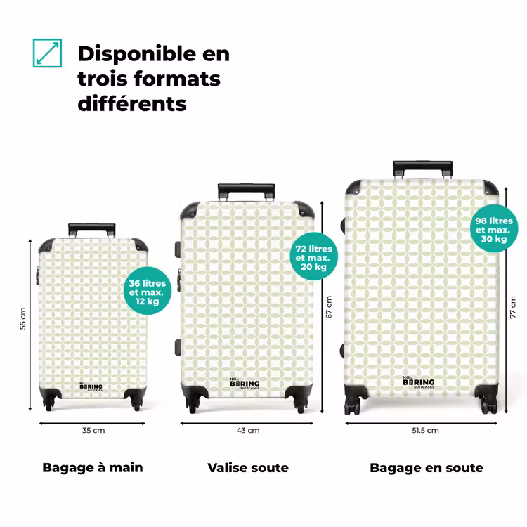 Valise - Vert saule - Géométrique - Cercles - Motif — 3
