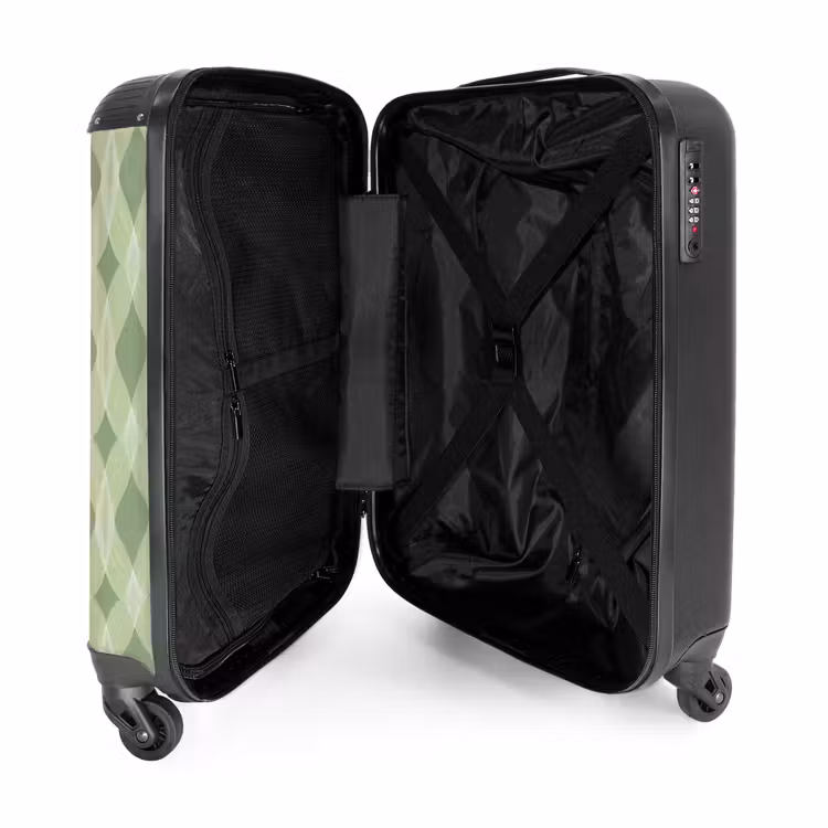 Valise - Vert saule - Géométrique - Organique - Treillis - Motif — 5