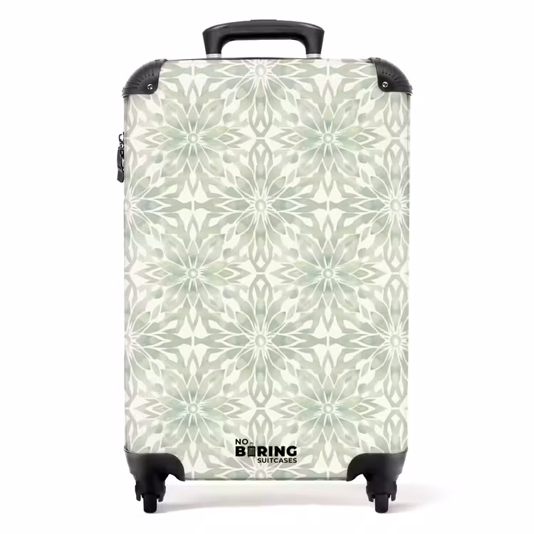 Valise - Vert saule - Symétrique - Mandala - Ornement - Motif — 1