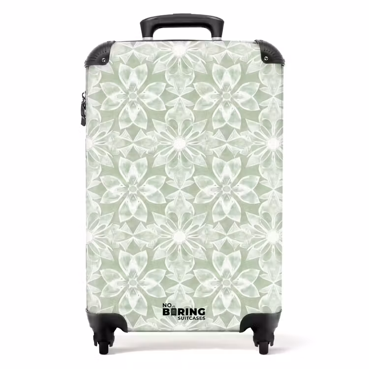 Valise - Vert saule - Symétrique - Mandala - Ornement - Motif — 1