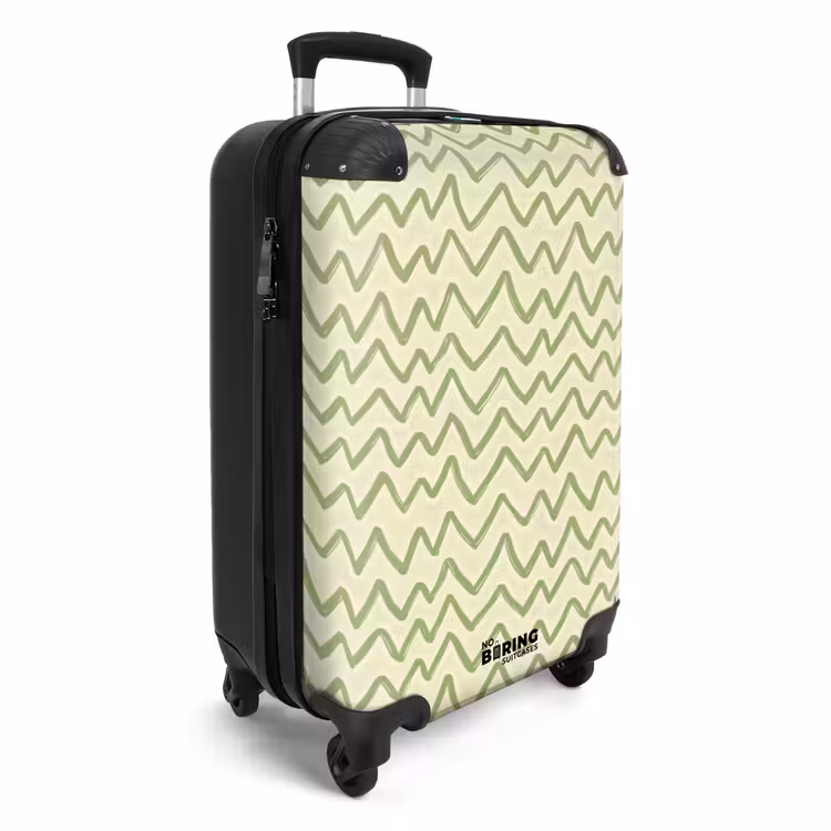 Valise - Vert saule - Zigzag - Dessiné à la main - Motif — 2
