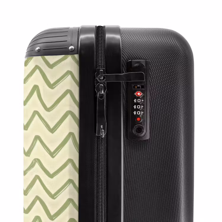 Valise - Vert saule - Zigzag - Dessiné à la main - Motif — 6