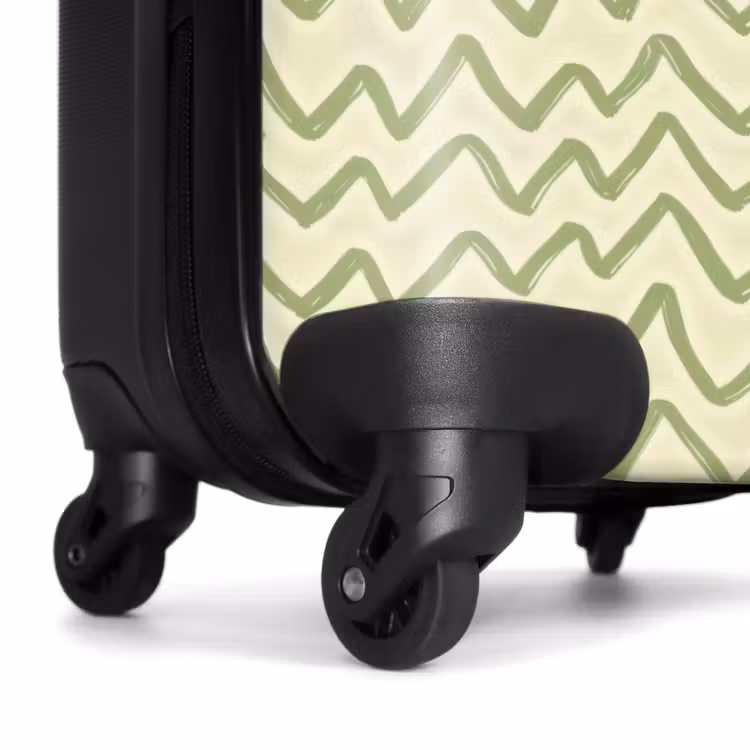 Valise - Vert saule - Zigzag - Dessiné à la main - Motif — 7
