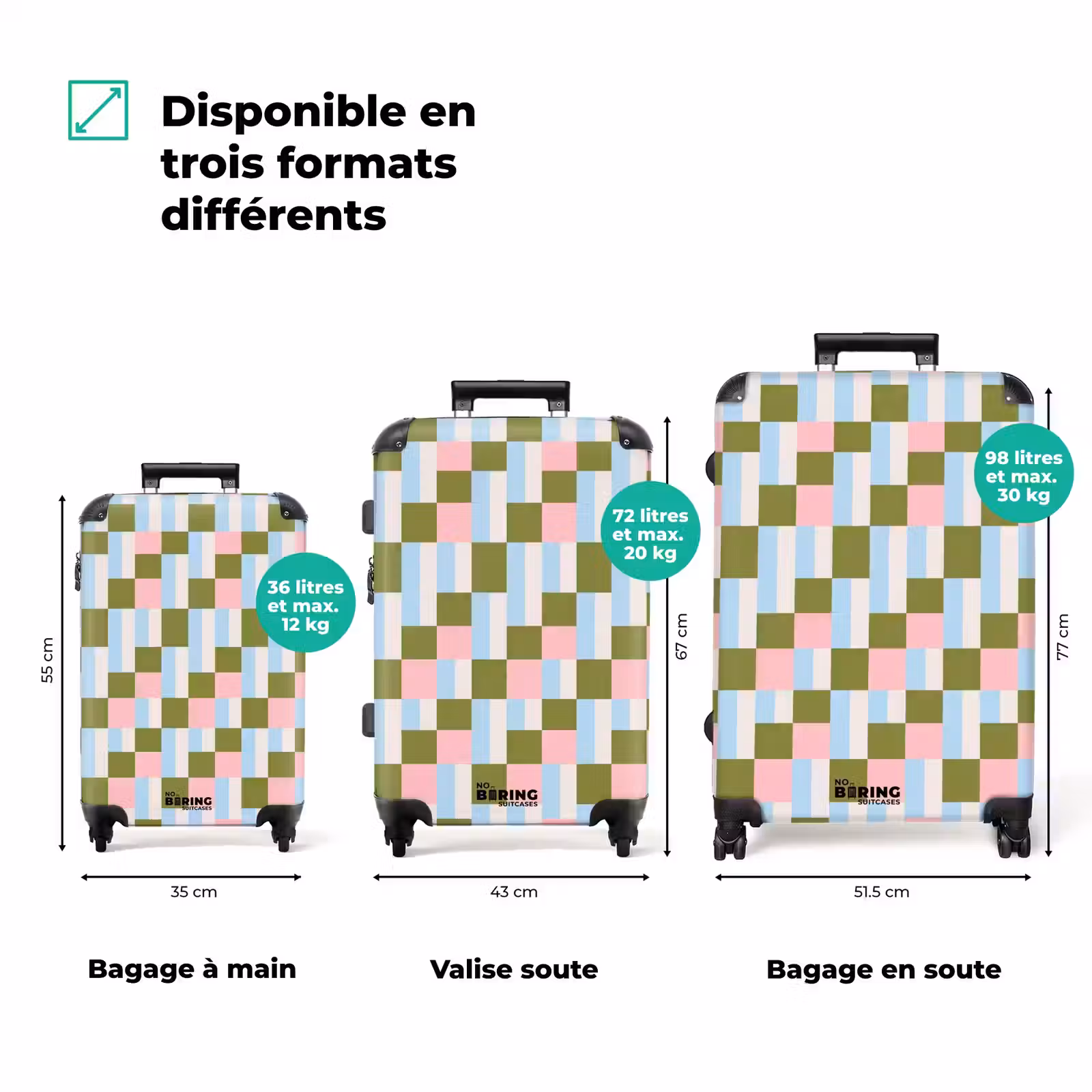 Valise - Motif - Géométrique - Abstrait - Coloré - Moderne — 1
