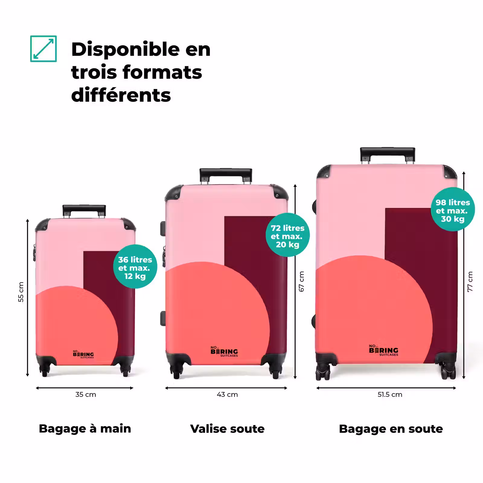 Valise - Résumé - Formes - Rose - Moderne - Design — 1