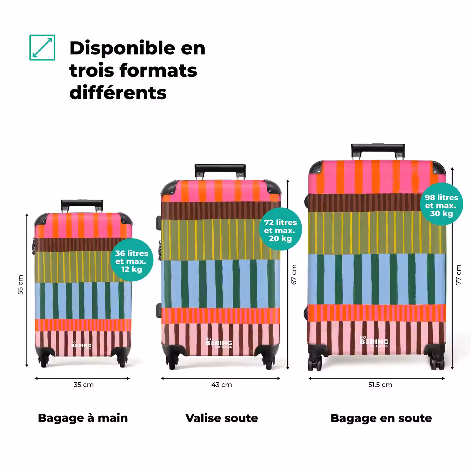 Valise - Résumé - Rayures - Moderne - Coloré - Art — 1