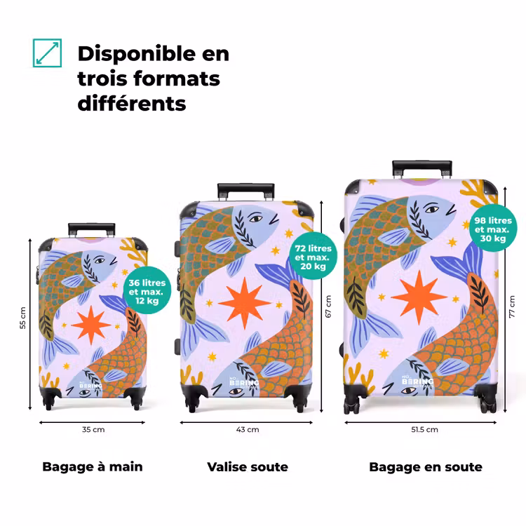 Valise - Poisson - Sous-marin - Animaux - Abstrait - Coloré — 1