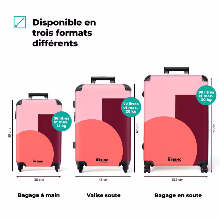Valise - Résumé - Formes - Rose - Moderne - Design — 1