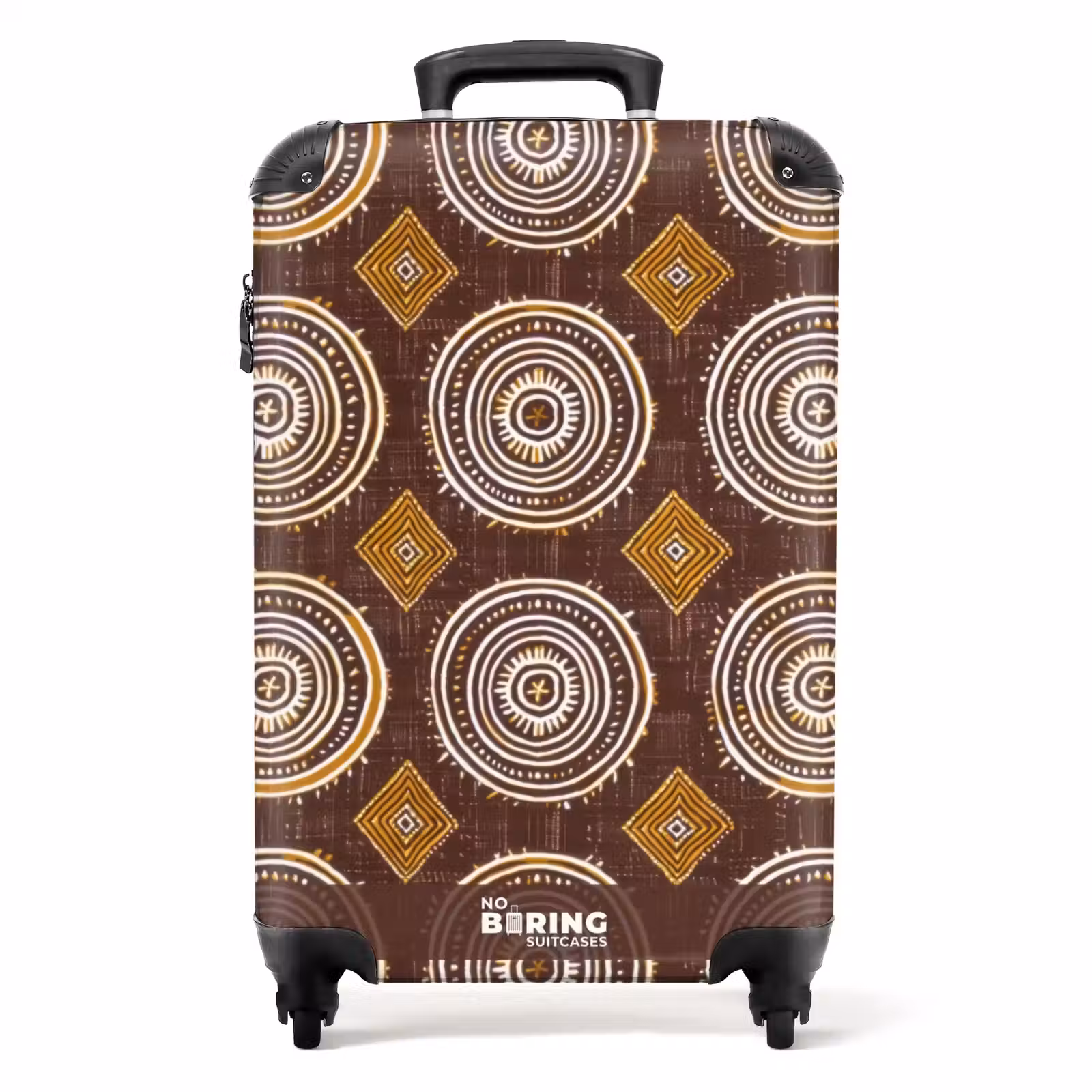 Valise - Marron chocolat - Ethnique - Tribal - Cercles - Motif — 1