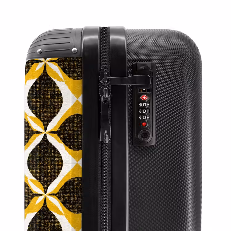 Valise - Jaune - Noir - Géométrique - Rétro - Texturé — 6