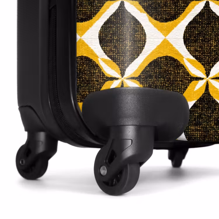 Valise - Jaune - Noir - Géométrique - Rétro - Texturé — 7