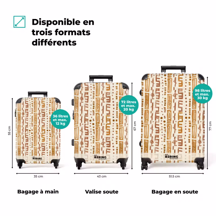 Valise - Jaune ocre - Ethnique - Artisanal - Motif — 3