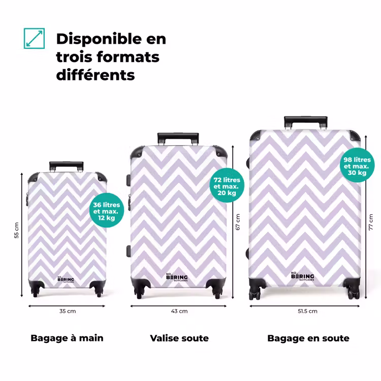 Valise - Lila - Géométrique - Chevron - Zigzag - Motif — 1