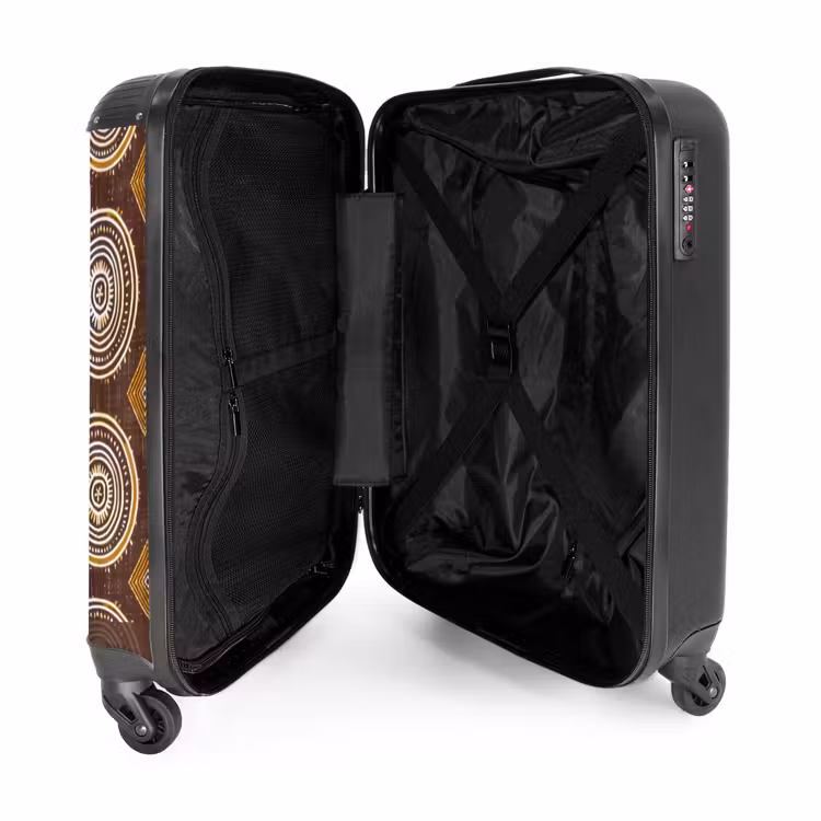 Valise - Marron chocolat - Ethnique - Tribal - Cercles - Motif — 5