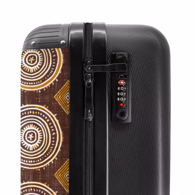 Valise - Marron chocolat - Ethnique - Tribal - Cercles - Motif — 6
