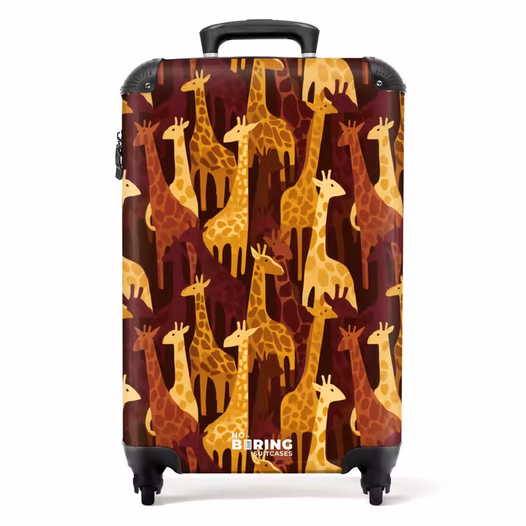 Valise - Marron - Girafes - Safari - Motif — 1