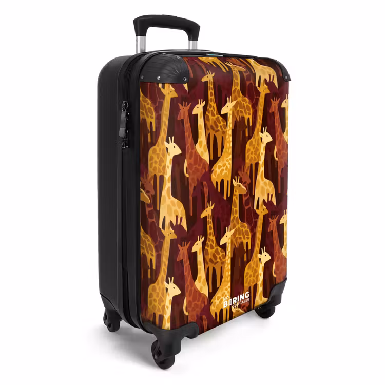 Valise - Marron - Girafes - Safari - Motif — 2