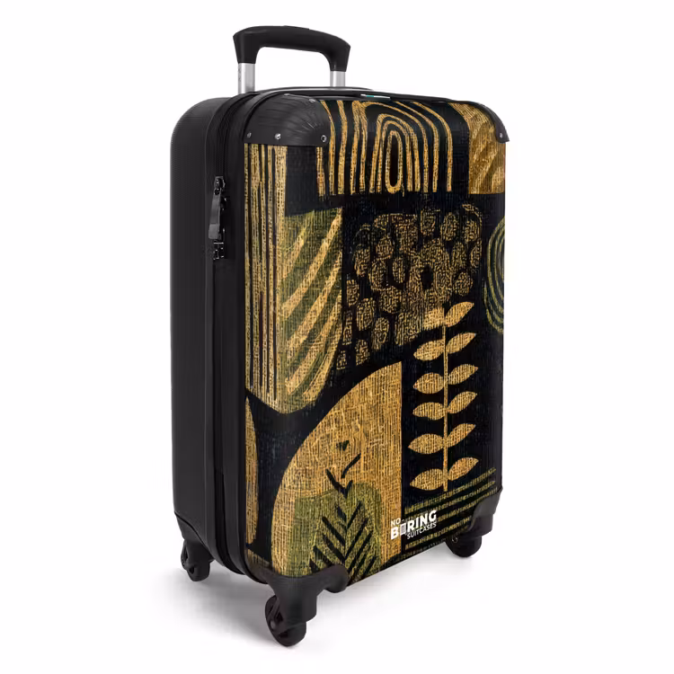 Valise - Noir - Jaune ocre - Botanique - Texture — 2