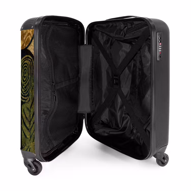 Valise - Noir - Jaune ocre - Botanique - Texture — 5