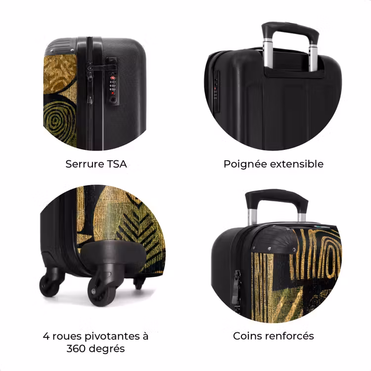 Valise - Noir - Jaune ocre - Botanique - Texture — 8
