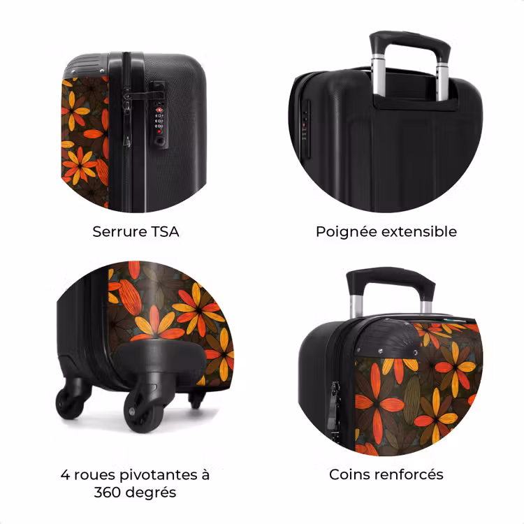 Valise - Orange - Rétro - Fleurs - Automne — 8