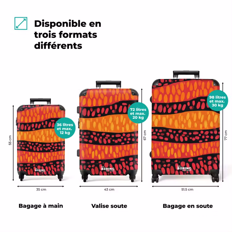 Valise - Orange - Rose - Expressif - Motif — 3