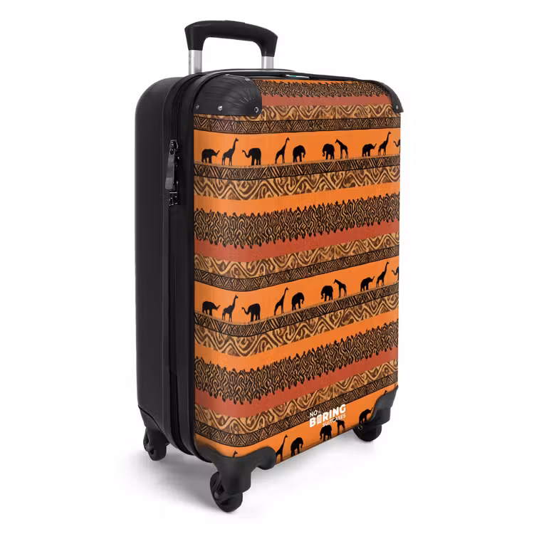 Valise - Orange - Safari - Africain - Animaux - Motif — 2
