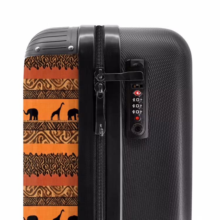 Valise - Orange - Safari - Africain - Animaux - Motif — 6