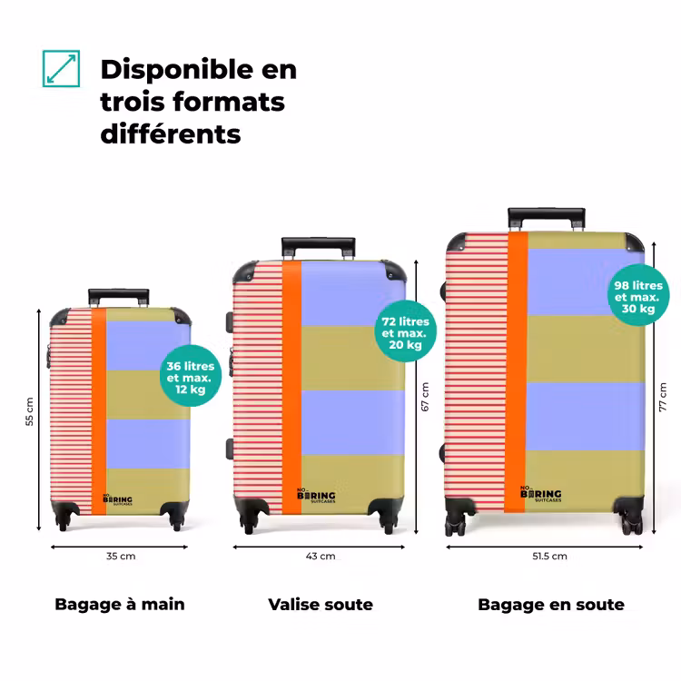 Valise - Résumé - Géométrie - Rayures - Blocs - Rouge — 1