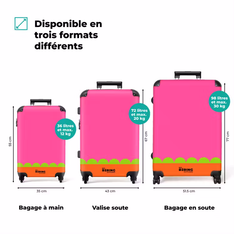 Valise - Résumé - Géométrique - Blocs de couleur - Rose - Orange — 1