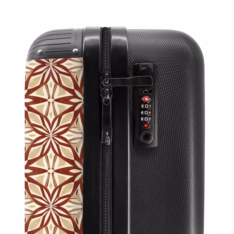 Valise - Rouge bordeaux - Géométrique - Carreau - Motif — 6