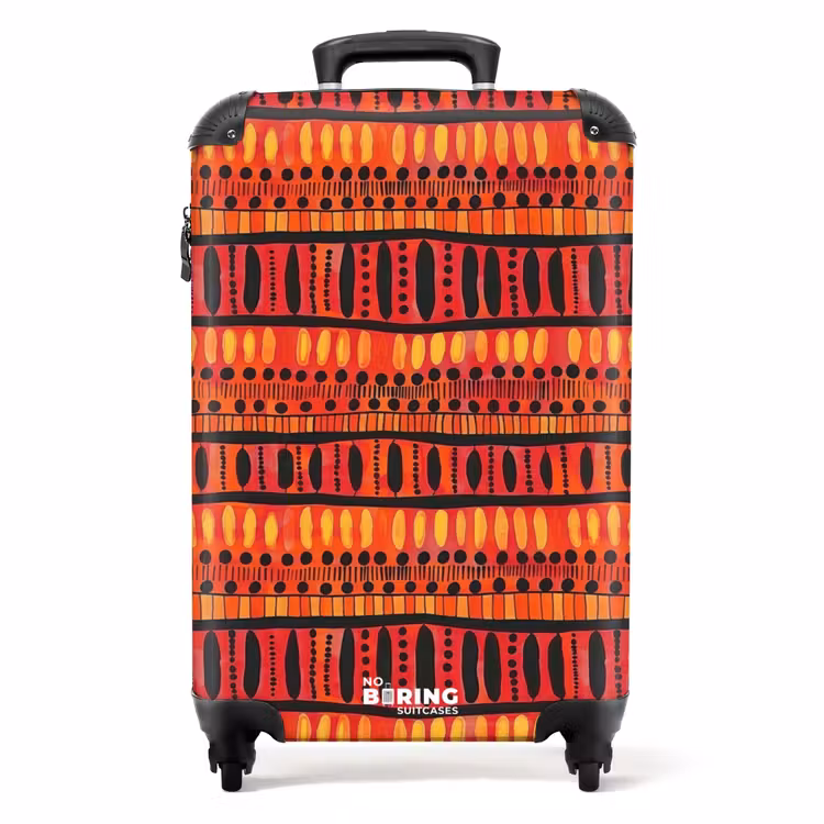 Valise - Rouge - Orange - Ethnique - Expressif - Motif — 1