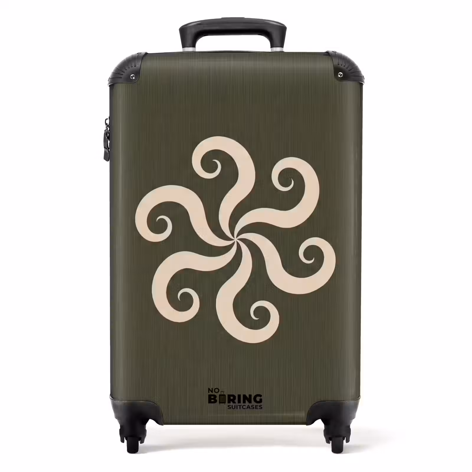 Valise - Motif - Spirale - Abstrait - Moderne - Vert — 1